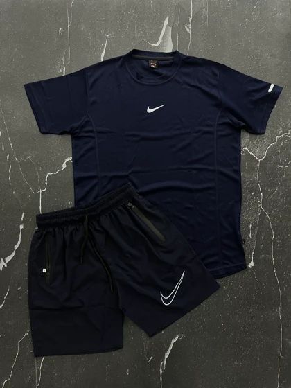 ست تیشرت و شلوارک نایکی سرمه ای