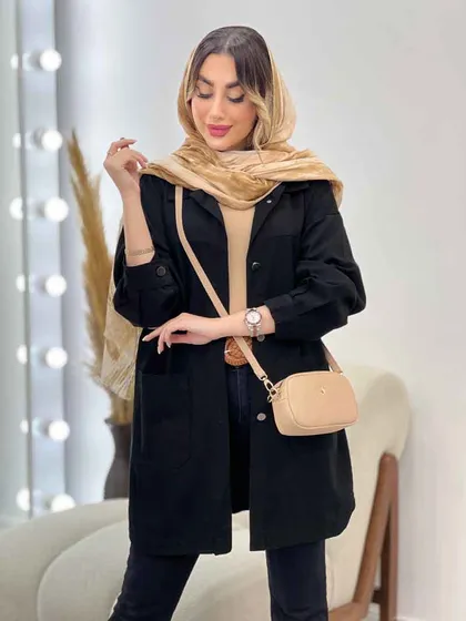 مانتو دو جیب برش‌دار سرو
