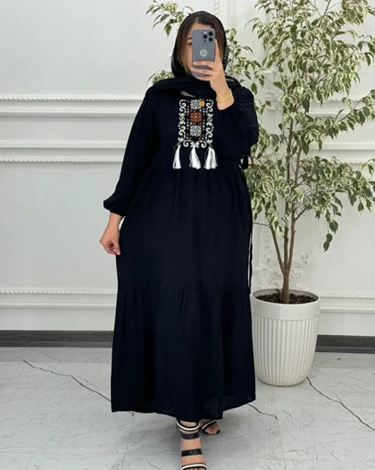 پیراهن ساحلی بابوس گلدوزی 4004