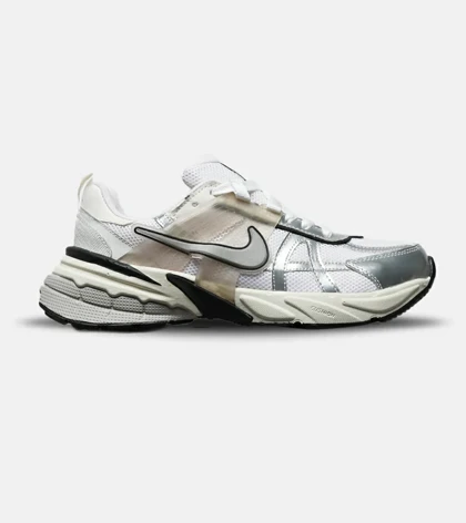 کفش کتانی مردانه و زنانه سفید نقره ای کرم Nike Cushlon V2K مدل 8297