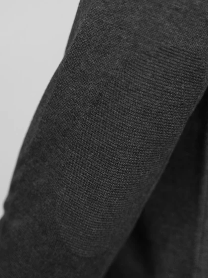 بافت یقه گرد ذغالی ملانژ sh398