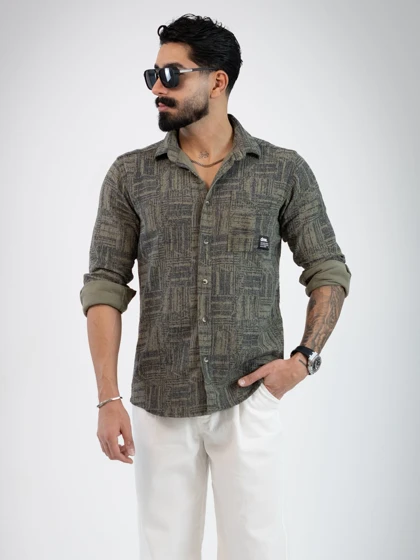 پیراهن مردانه کنفی اذین_کد4627