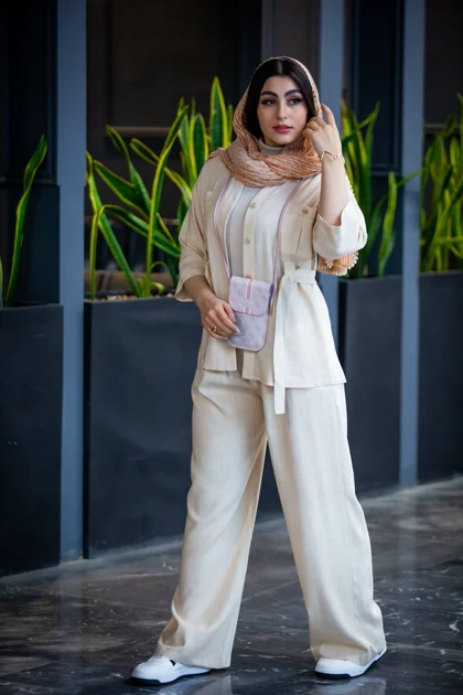 مانتو شلوار رایون دو جیب