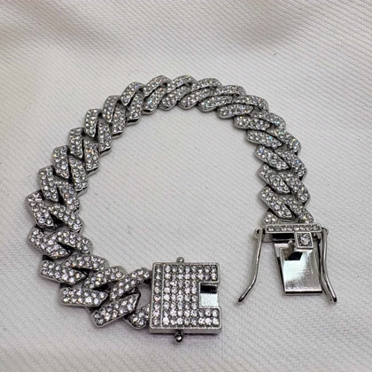 دستبند چین فول نگین | فقل کتابی