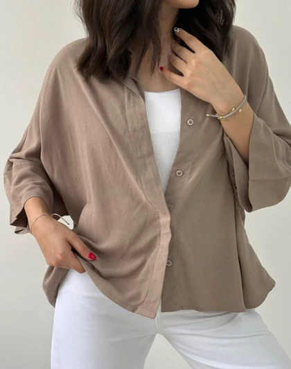 شومیز بیسیک دکمه مخفی