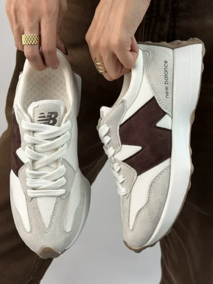 کتانی نیو بالانس کرم قهوه‌ای 317 / NEW BALANCE