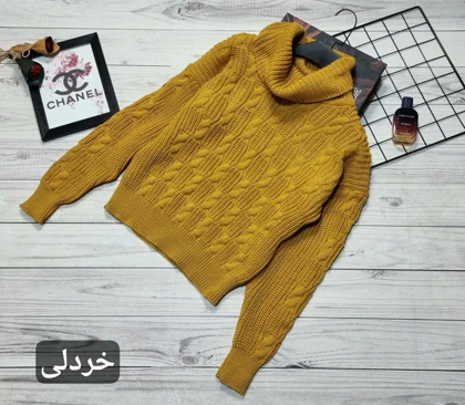 بافت یقه شل کوتاه مدل مارپیچی کد 50123