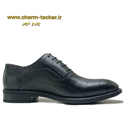 کفش رسمی مردانه چرم طبیعی سنگی کد 894