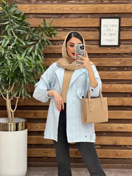 مانتو لینن جیب کج ریش دار