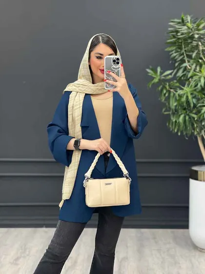 مانتو حصیری آستین برش‌دار
