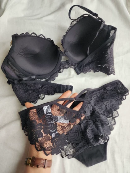 ست شورت و سوتین دانتل جکدار فنردار اروپایی AngGee کد: 5056