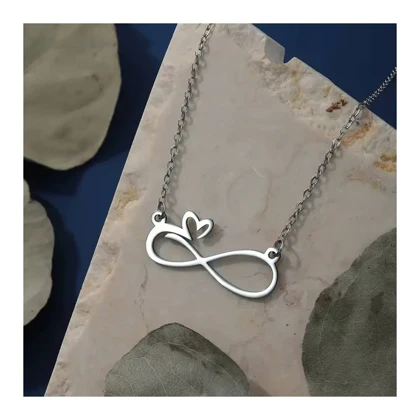 گردنبند عشق بینهایت نقره و زنجیر نقره 925