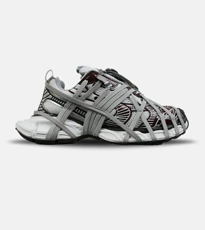 کفش کتانی مردانه و زنانه سفید طوسی قهوه ای BALENCIAGA 3Xl Exteme Laces مدل 8579