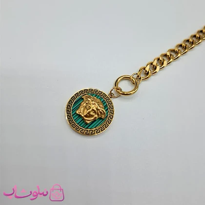 دستبند زنانه ورساچه مدل شیر سبز برجسته کد 2592
