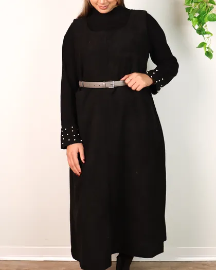 سارافون ساده مخمل کبریتی زنانه 0711