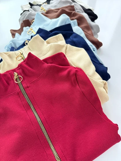 بلور کبریتی یقه ایستاده تمام زیب