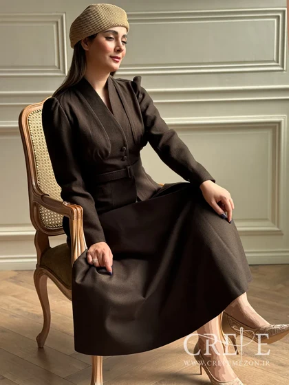 کت دامن کشمیر یقه ایستاده نیکی