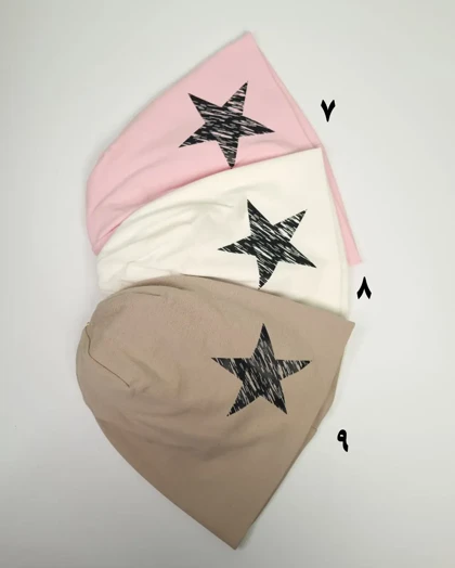 کلاه نخ استرچ دولایه بچه‌گانه سیلکا طرح ستاره