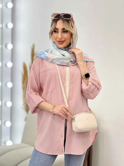 شومیز کراش آستین بند دار