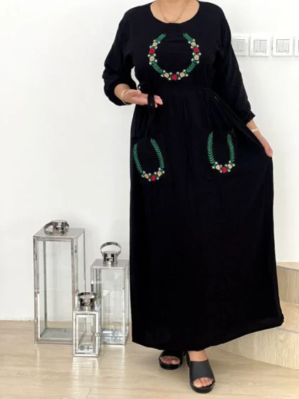 پیراهن ململ گلدوزی دوجیب U7470