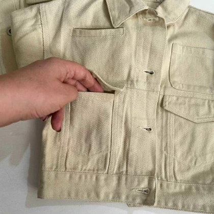 کت تک کتان بچه گانه خارجی کرم با طرح گلابی