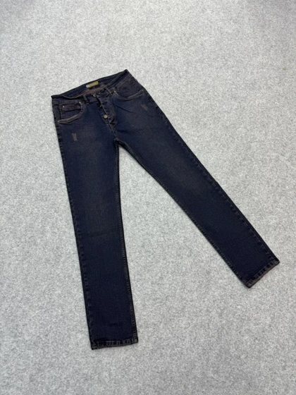 شلوار جین راسته مردانه رنگ نوک مدادی مخصوص افراد کلاسیک پوش / بدون زاپ