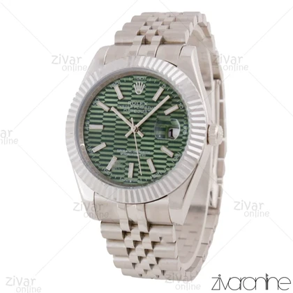 ساعت رولکس دیت جاست 2 مردانه سیلور صفحه سبز طرح دار 105617