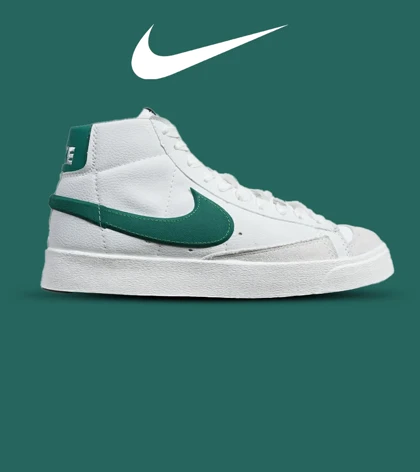 کفش کتانی ساق‌دار مردانه و زنانه سفید سبز Nike Blazer Low 77 مدل 5670