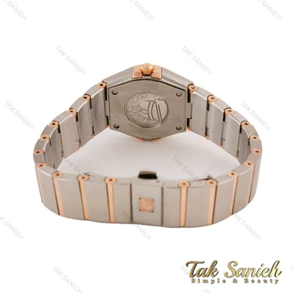 ساعت امگا کانسلیشن زنانه دورنگ رزگلد صفحه مشکی Omega-4439-L