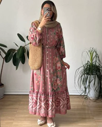 پیراهن مانتویی شماره دوزی