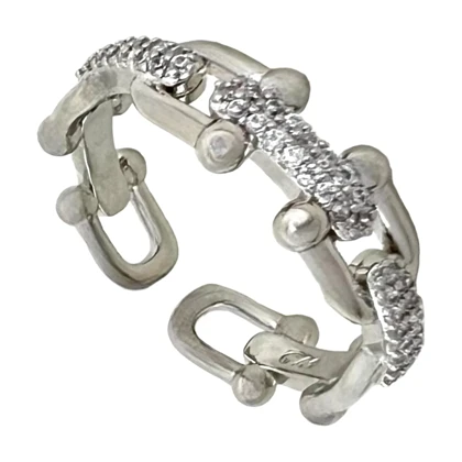 انگشتر زنانه مدل لینکا پیور طرح طلا با نگین درخشان