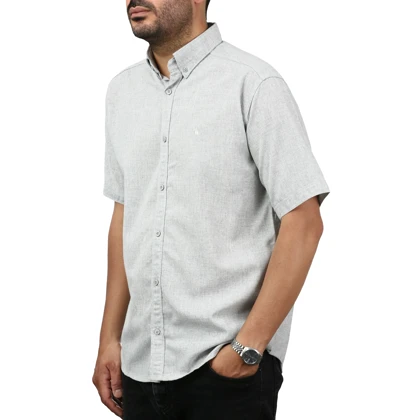 پیراهن آستین کوتاه لینن مردانه مدل 6215955