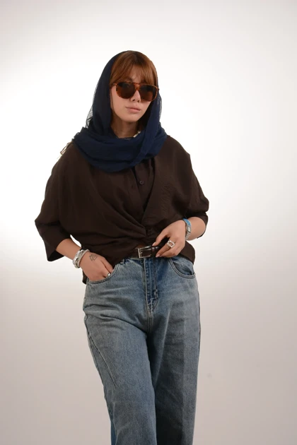 شومیز جلو گره‌ای پری