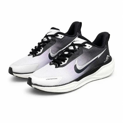 کتانی زیره بست مردانه مدل رانینگ نایکی مشکی سفید NIKE
