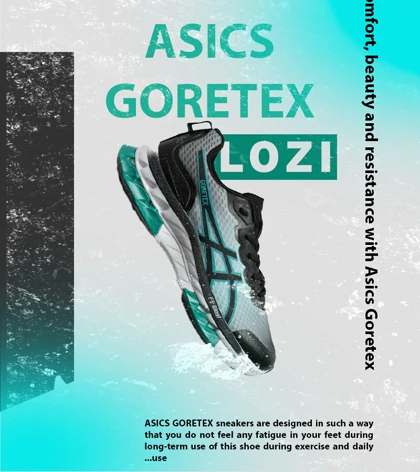 کفش کتانی مردانه آبی سبز ASICS GORETEX