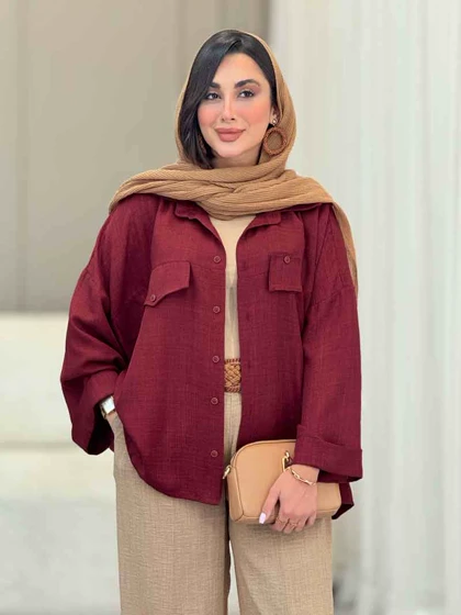 مانتو سر جیب نما آستین پاکتی