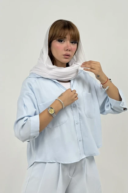 شومیز کجراه دو جیب تیدا