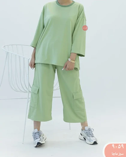 ست تیشرت شلوارک کارگو 9059