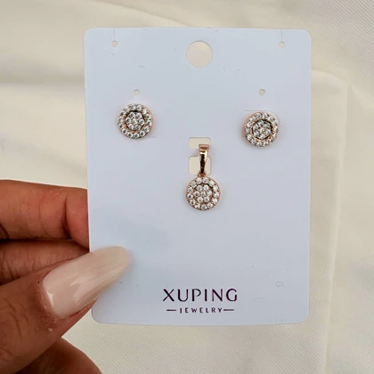 نیم ست مدور نگینی ژوپینگ بدون زنجیر