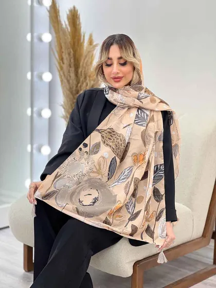 شال طرح گل آفتاب گردان