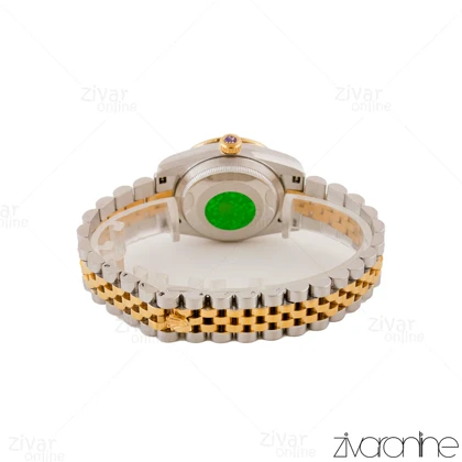 ساعت رولکس دیت جاست زنانه صفحه مشکی دور نگین 104963