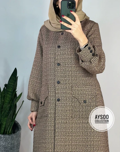 پالتو بلند دکمه دار گلرخ