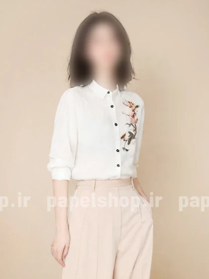 شومیز گلدوزی رز صورتی