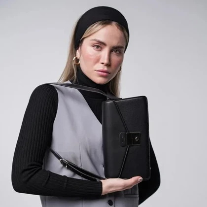 کیف دوشی زنانه چرم مصنوعی بدون دسته دیوید جونز DAVIDJONES