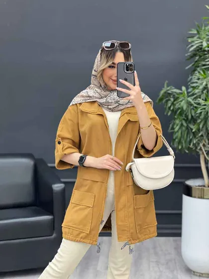 مانتو جلو زیپ پایین گت