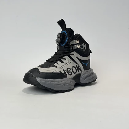 بوت بچگانه ساق‌دار هوک طوسی مشکی