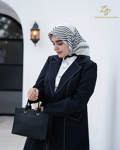 مانتو زنانه بلند کرپ مارلن