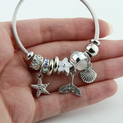 دستبند دخترانه مدل پاندورا صدف دریایی