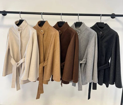 کت زنانه پانچ موهر مدل یقه ایستاده