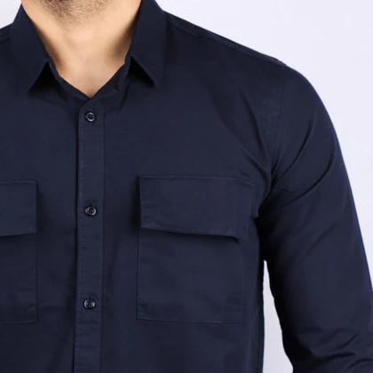 پیراهن آستین بلند کتان مردانه مدل 6204912